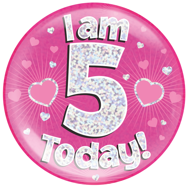 Jumbo Birthday Badge Pink