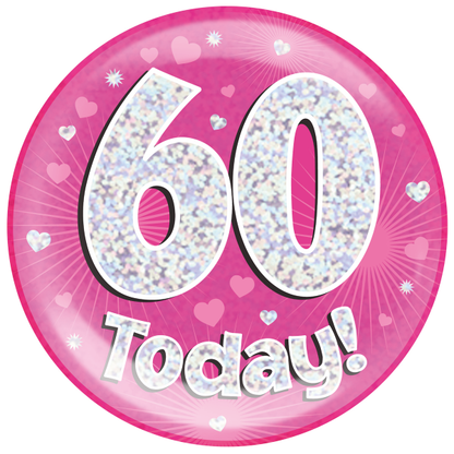 Jumbo Birthday Badge Pink