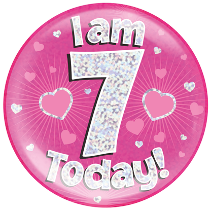 Jumbo Birthday Badge Pink