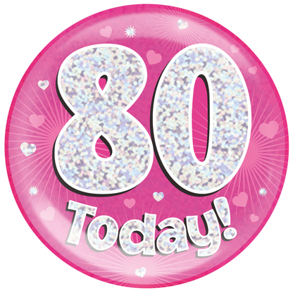 Jumbo Birthday Badge Pink