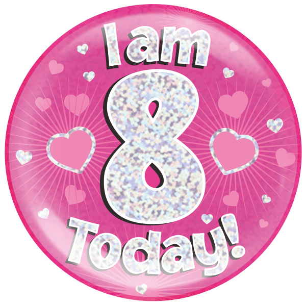 Jumbo Birthday Badge Pink