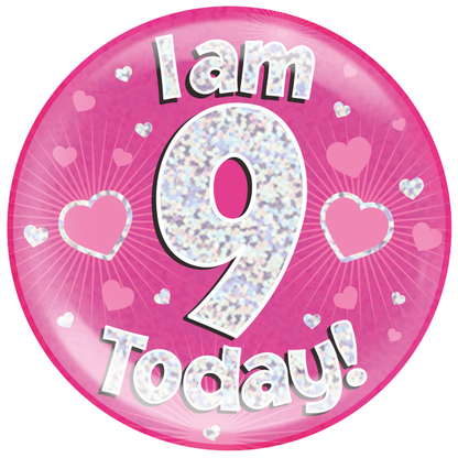 Jumbo Birthday Badge Pink