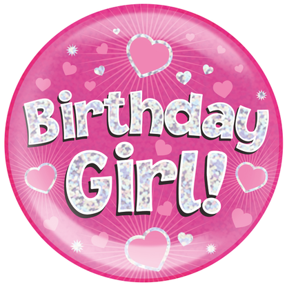 Jumbo Birthday Badge Pink