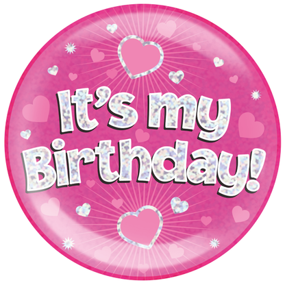 Jumbo Birthday Badge Pink