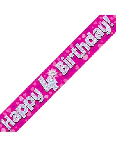 Pink Holographic Birthday Banner