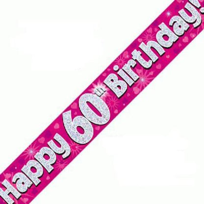 Pink Holographic Birthday Banner