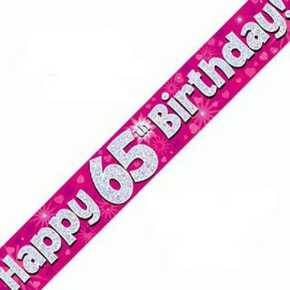 Pink Holographic Birthday Banner