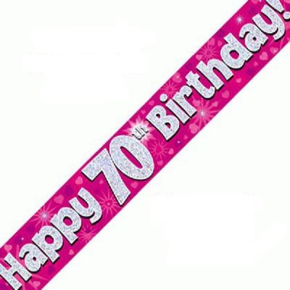 Pink Holographic Birthday Banner