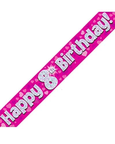 Pink Holographic Birthday Banner