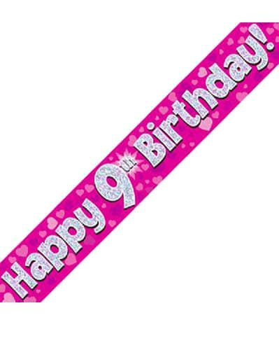 Pink Holographic Birthday Banner