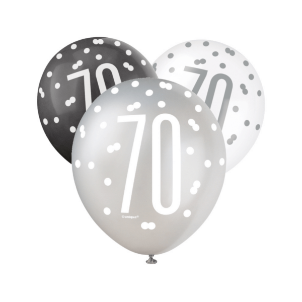 Glitz Black & White Birthday Balloons