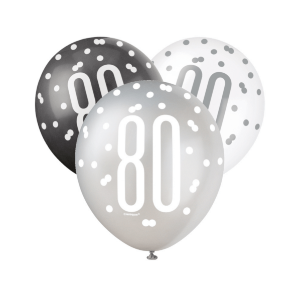 Glitz Black & White Birthday Balloons