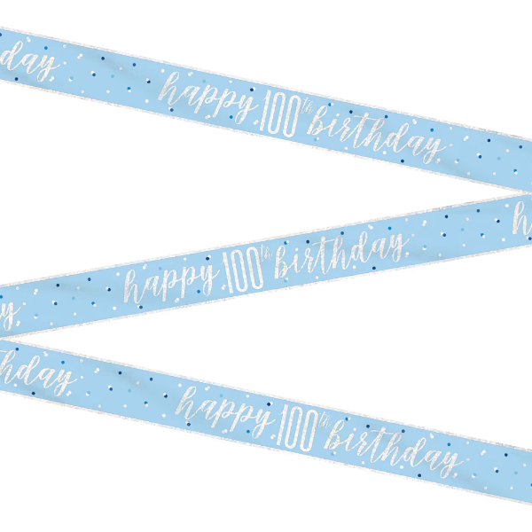 Glitz Blue & Silver Birthday Banner