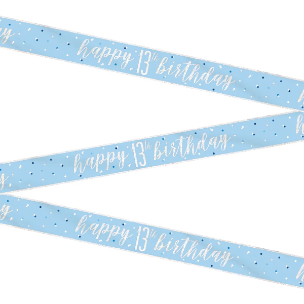 Glitz Blue & Silver Birthday Banner