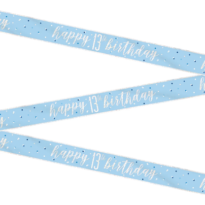 Glitz Blue & Silver Birthday Banner