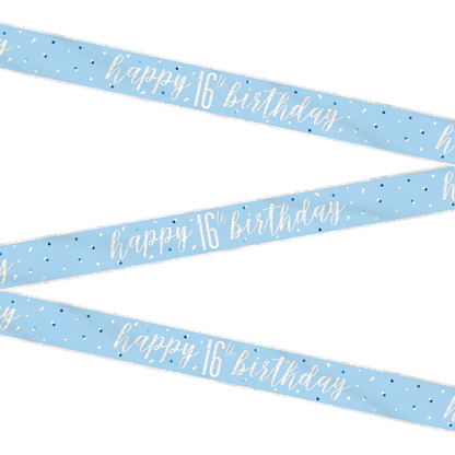 Glitz Blue & Silver Birthday Banner