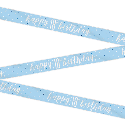 Glitz Blue & Silver Birthday Banner