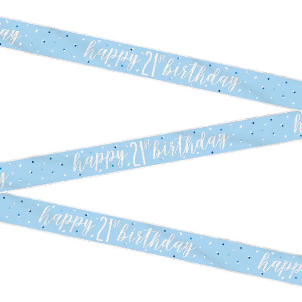 Glitz Blue & Silver Birthday Banner