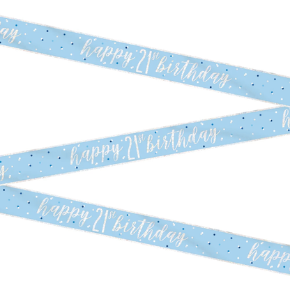 Glitz Blue & Silver Birthday Banner