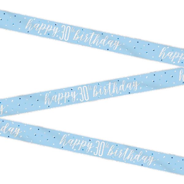 Glitz Blue & Silver Birthday Banner