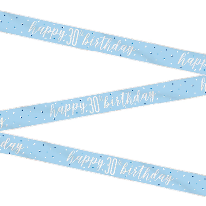 Glitz Blue & Silver Birthday Banner