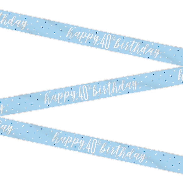 Glitz Blue & Silver Birthday Banner