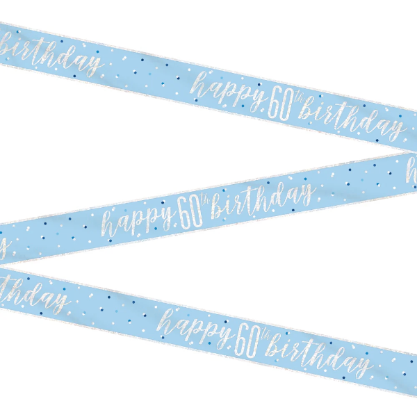 Glitz Blue & Silver Birthday Banner