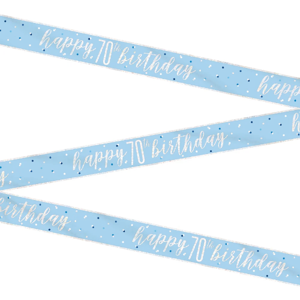 Glitz Blue & Silver Birthday Banner