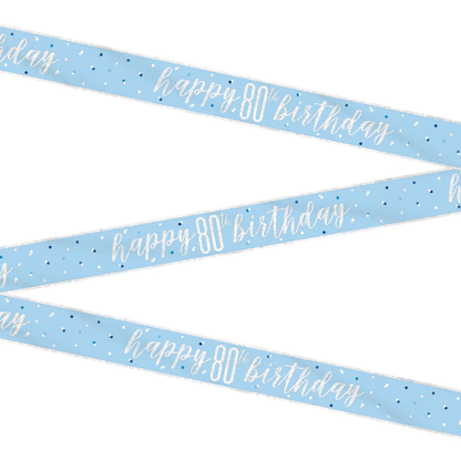 Glitz Blue & Silver Birthday Banner