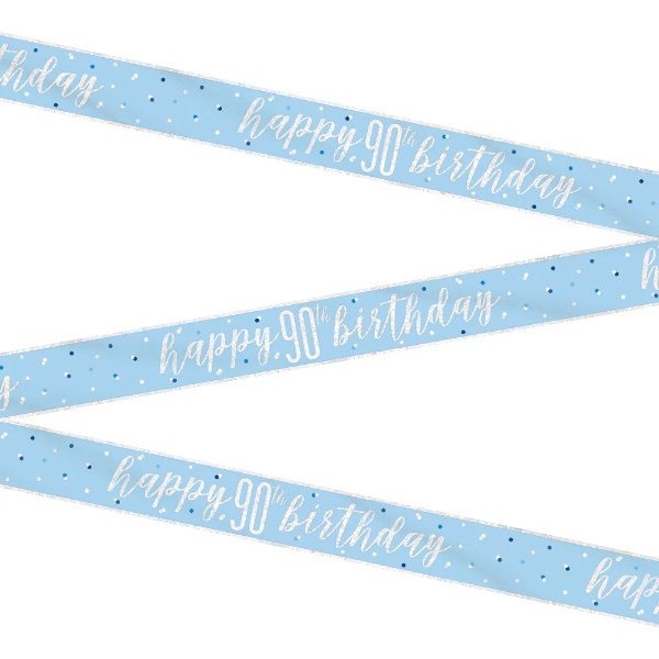 Glitz Blue & Silver Birthday Banner