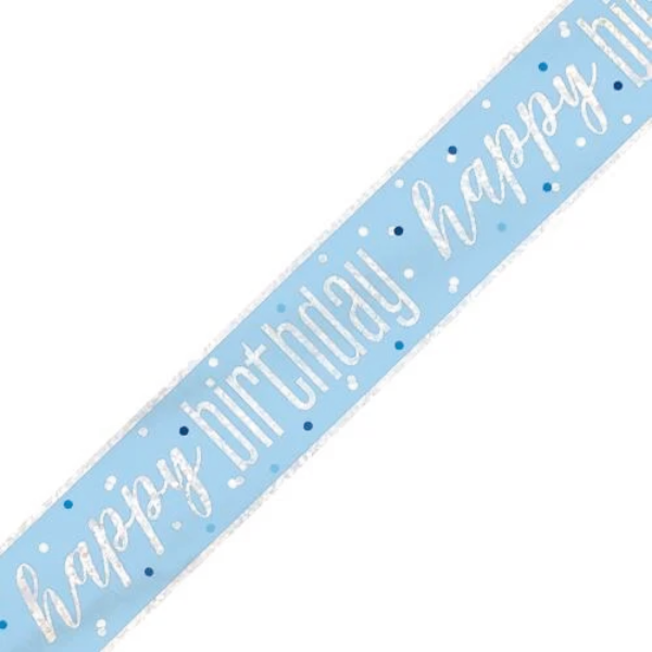 Glitz Blue & Silver Birthday Banner