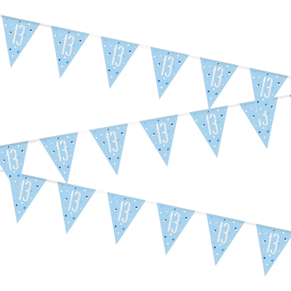 Glitz Blue & Silver Birthday Bunting