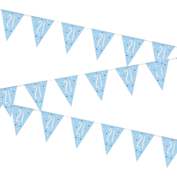 Glitz Blue & Silver Birthday Bunting