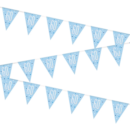 Glitz Blue & Silver Birthday Bunting