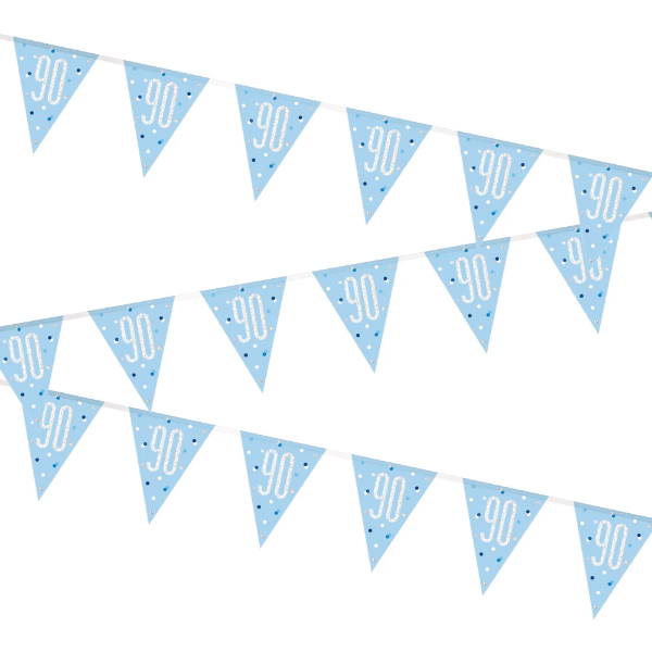 Glitz Blue & Silver Birthday Bunting