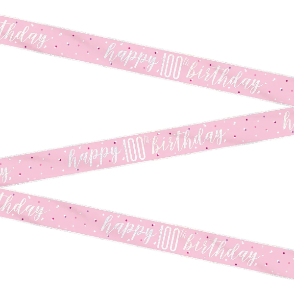 Glitz Pink & Silver Birthday Banner