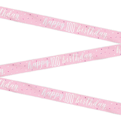 Glitz Pink & Silver Birthday Banner