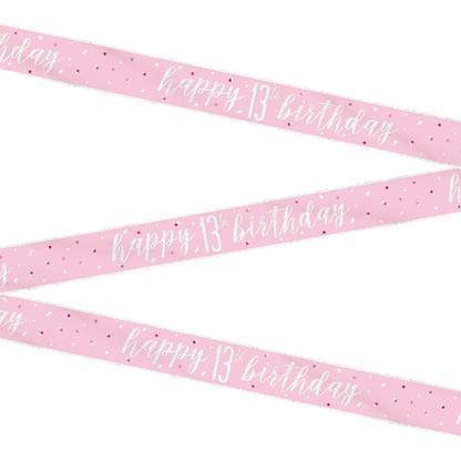 Glitz Pink & Silver Birthday Banner