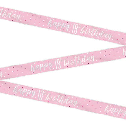 Glitz Pink & Silver Birthday Banner