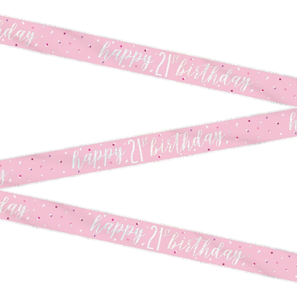 Glitz Pink & Silver Birthday Banner