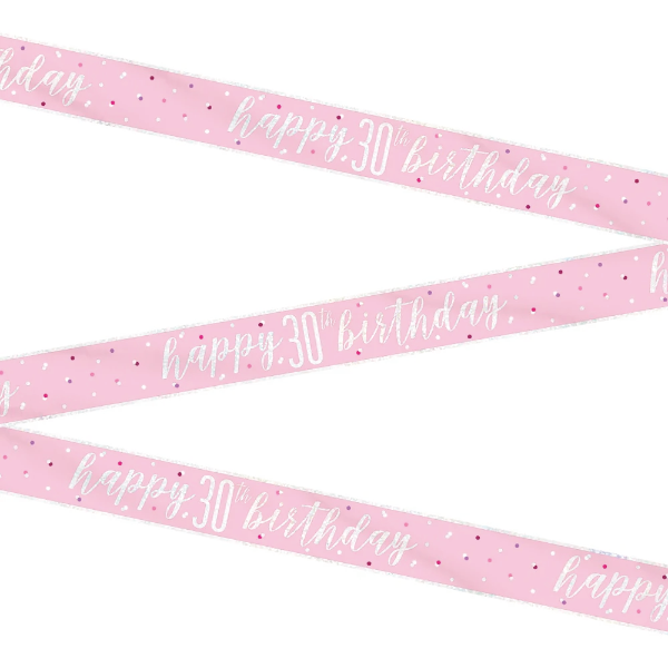 Glitz Pink & Silver Birthday Banner