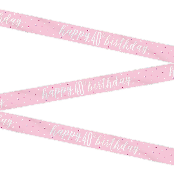 Glitz Pink & Silver Birthday Banner