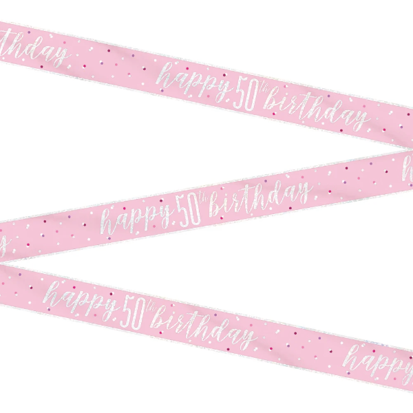 Glitz Pink & Silver Birthday Banner