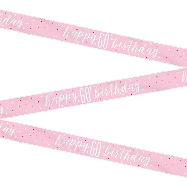 Glitz Pink & Silver Birthday Banner