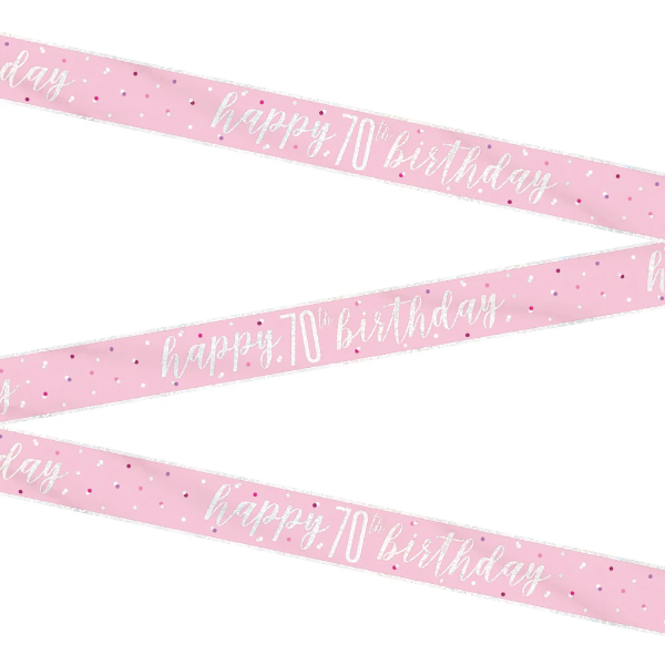 Glitz Pink & Silver Birthday Banner