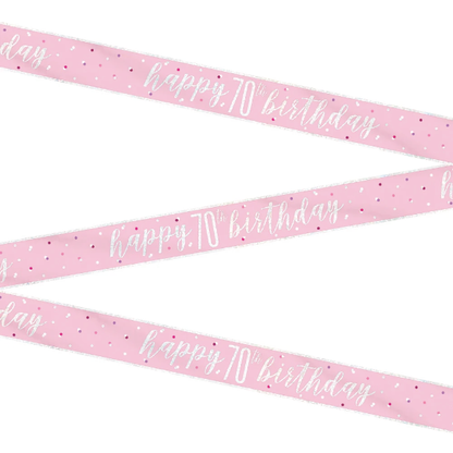 Glitz Pink & Silver Birthday Banner