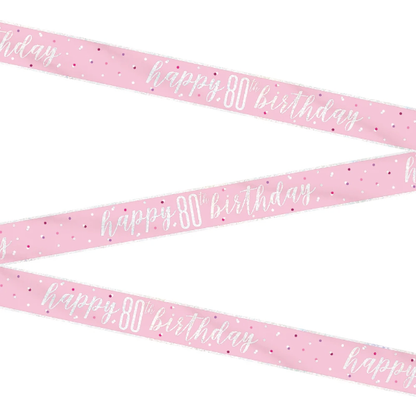 Glitz Pink & Silver Birthday Banner