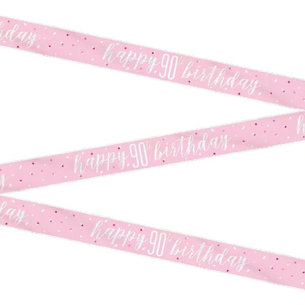 Glitz Pink & Silver Birthday Banner