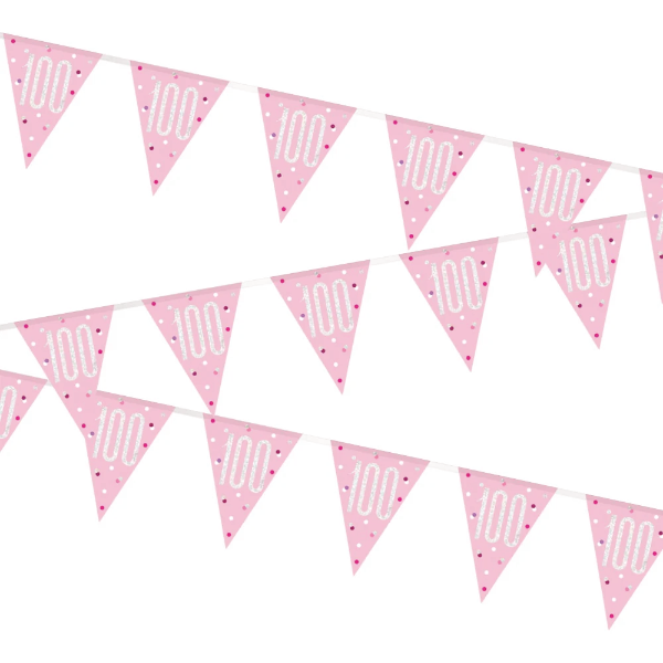 Glitz Pink & Silver Birthday Bunting