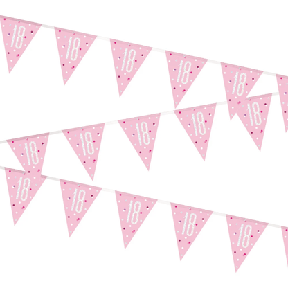 Glitz Pink & Silver Birthday Bunting